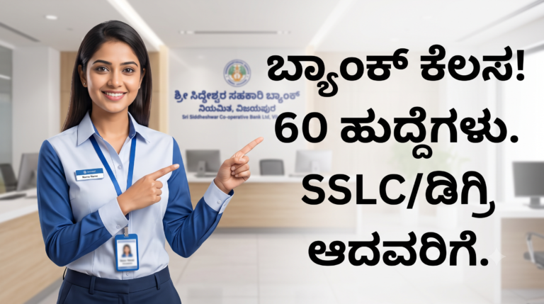 Official notification of Sri Siddheshwar Bank Recruitment 2026 for 60 various posts in Vijayapura