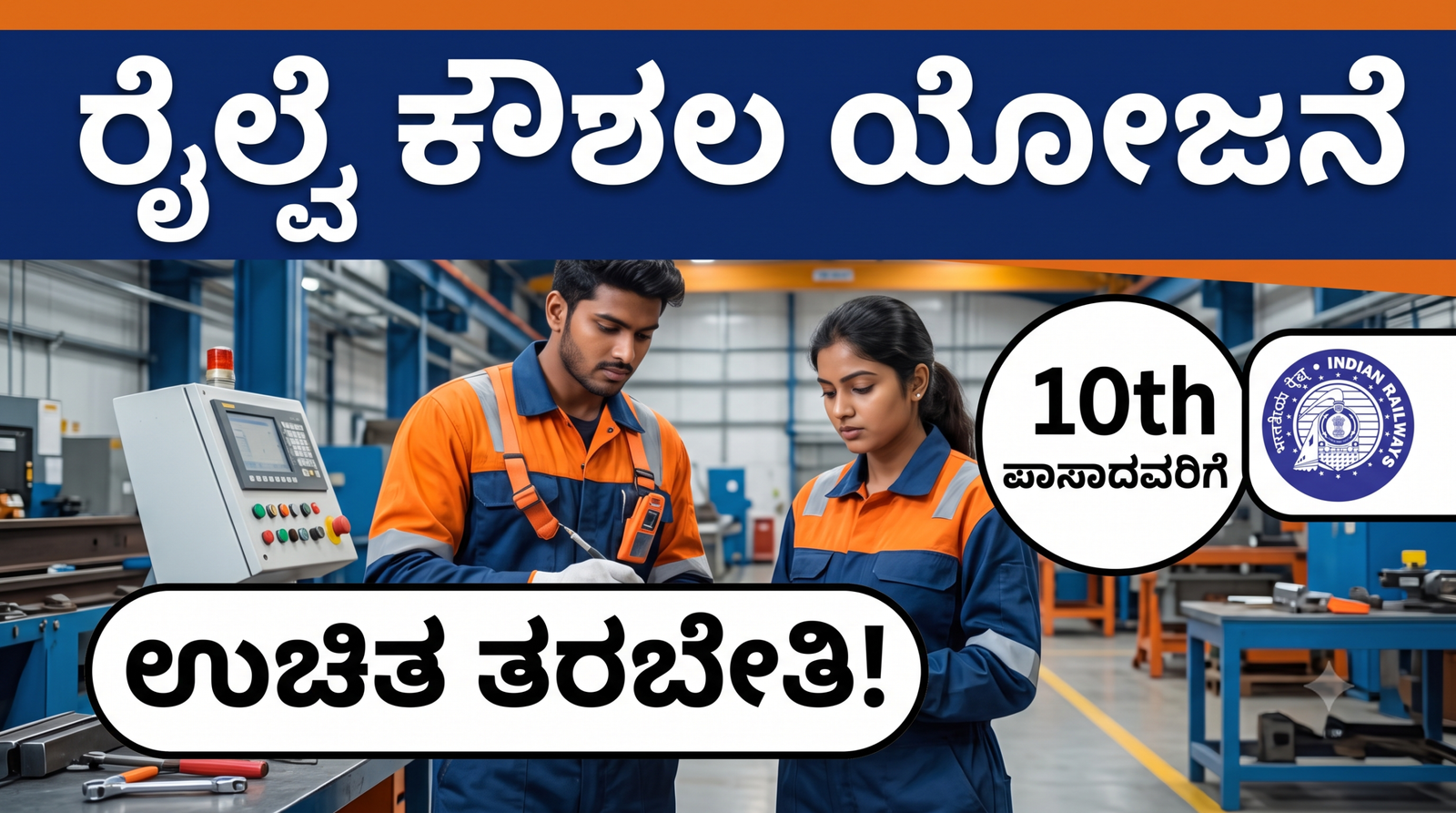 Rail Kaushal Vikas Yojana 2026 10th pass free railway skill training notice in Kannada