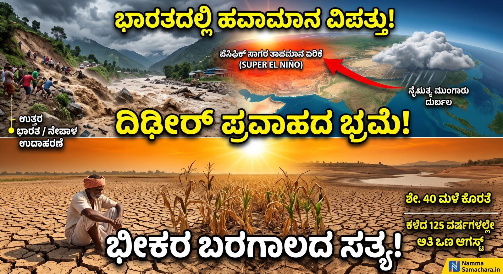 ಭಾರತದಲ್ಲಿ ಮುಂಗಾರು ಮಳೆ ಕೊರತೆ ಮತ್ತು ಎಲ್ ನಿನೊ ಪ್ರಭಾವ: ರೈತರಿಗೆ ಬೆಳೆ ರಕ್ಷಣೆ ಸಲಹೆಗಳು